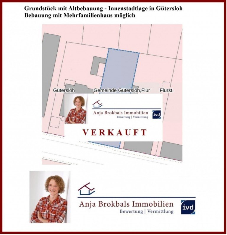 VERKAUFT G�tersloh Grundst�ck Grundst�ck N�he Theater G�tersloh | Anbau oder Neubau | 1-FH oder MFH | provisionsfrei f�r K�ufer