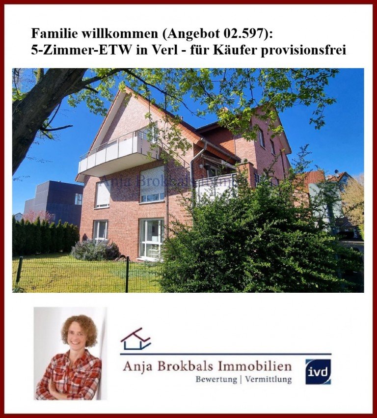 Gef�llig mit Balkon Verl Wohnung Familie willkommen: 5-Zimmer-ETW in Verl - f�r K�ufer provisionsfrei