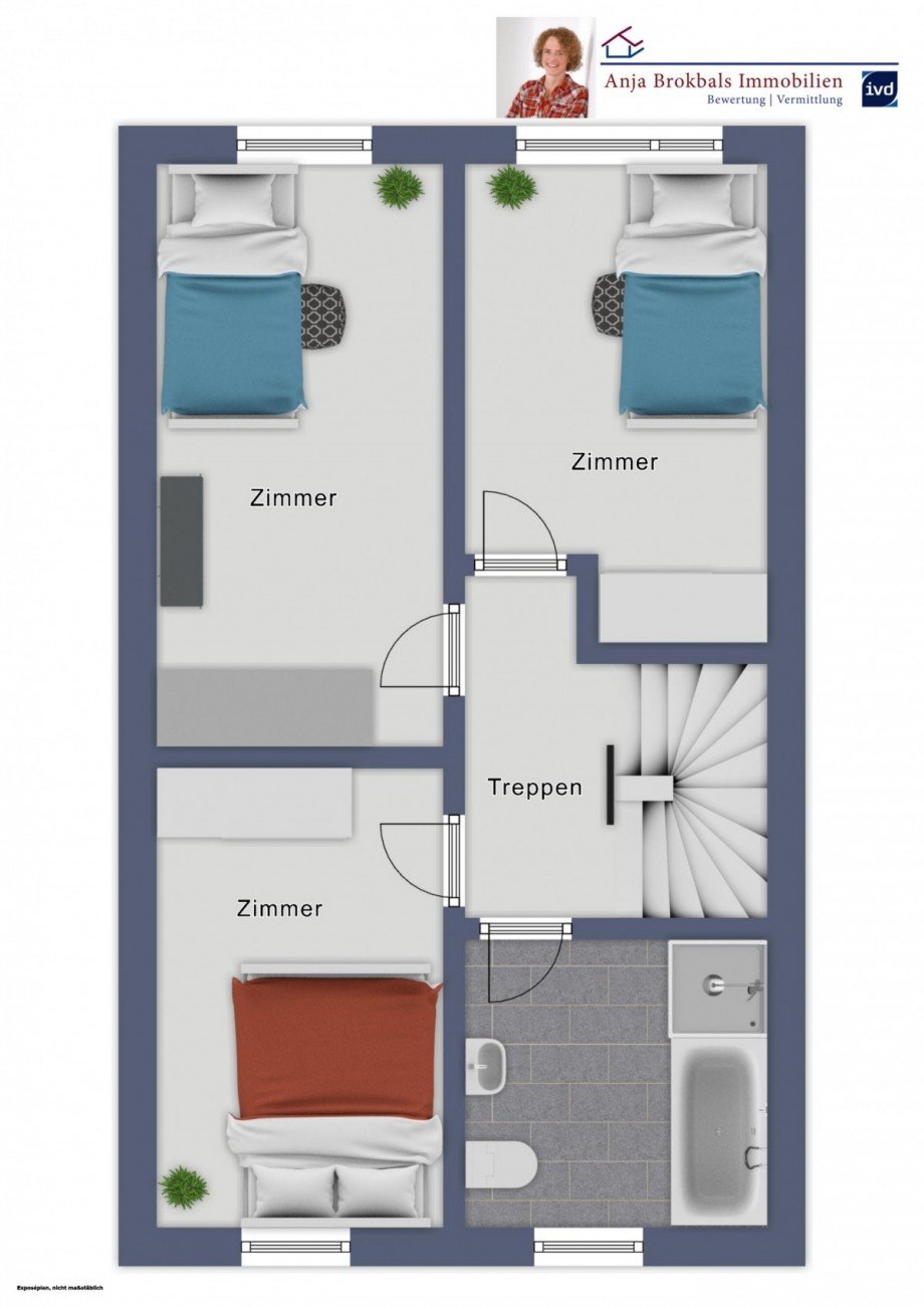 Obergeschoss Reihenmittelhaus G�tersloh