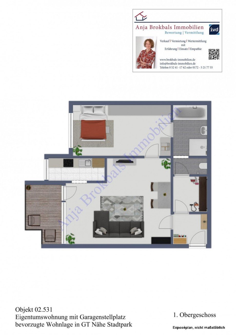 Grundriss Wohnung 1. OG Wohnung G�tersloh
