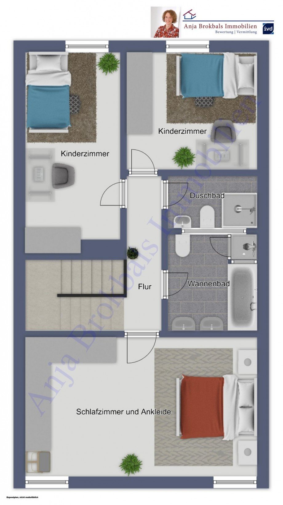 Zweites Obergeschoss Reihenmittelhaus G�tersloh