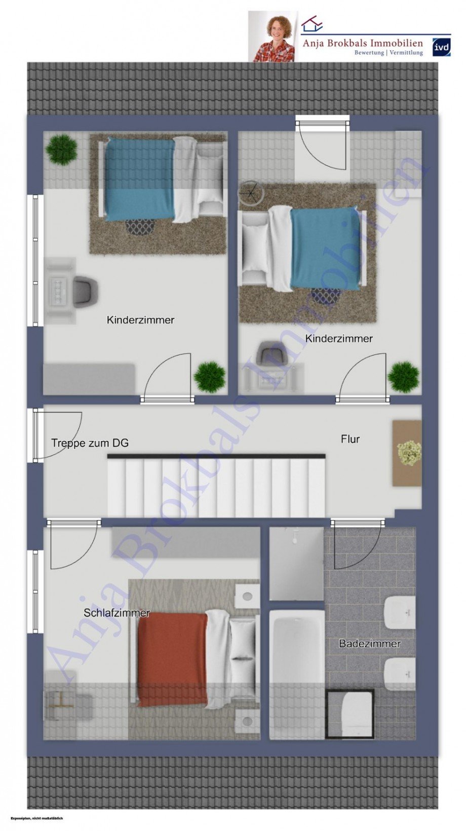 Grundriss Obergeschoss Doppelhaush�lfte G�tersloh