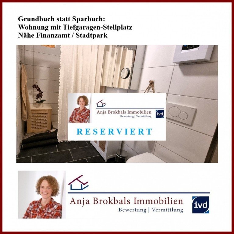 02.584.RESERVIERT G�tersloh Wohnung Grundbuch statt Sparbuch: ETW mit Tiefgaragenstellplatz N�he Stadtpark - f�r K�ufer provisionsfrei