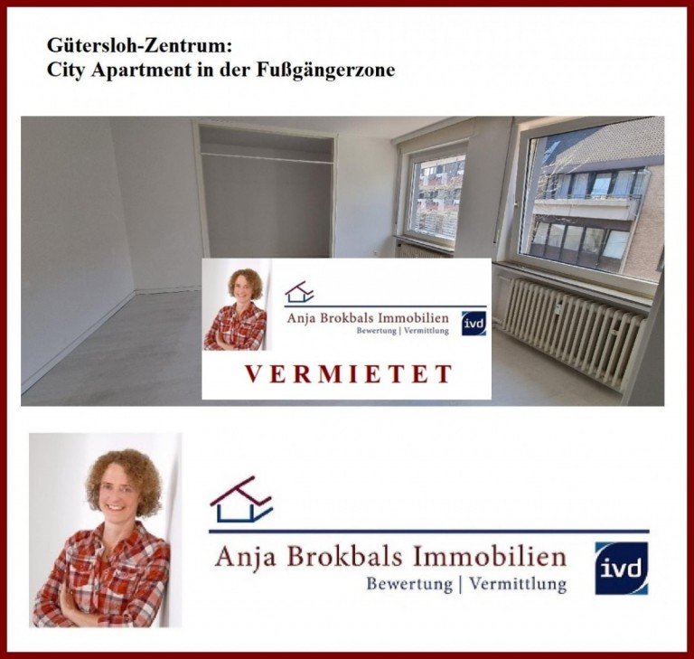 02.654.VERMIETET G�tersloh Wohnung G�tersloh-Zentrum: City Apartment in der Fu�g�ngerzone - ger�umig und hell