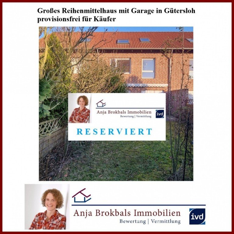 02.585.RESERVIERT G�tersloh Reihenmittelhaus Gro�es Reihenmittelhaus mit Garage_provisionsfrei f�r K�ufer_in G�tersloh