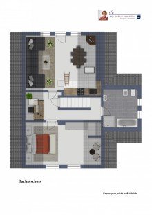 Dachgeschoss Grundriss Bild 2 2-Familienhaus in Isselhorst: EG barrierefrei, 170 m�, 2 Carports, toller Garten, 2 Eing�nge - provisionsfrei f�r K�ufer
