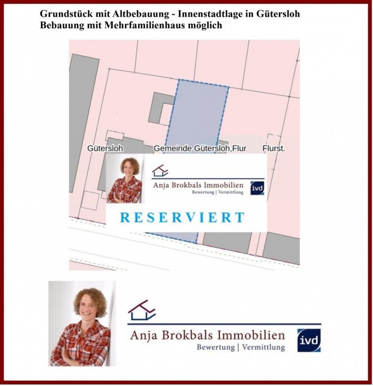 RESERVIERT G�tersloh Grundst�ck Grundst�ck N�he Theater G�tersloh | Anbau oder Neubau | 1-FH oder MFH | provisionsfrei f�r K�ufer