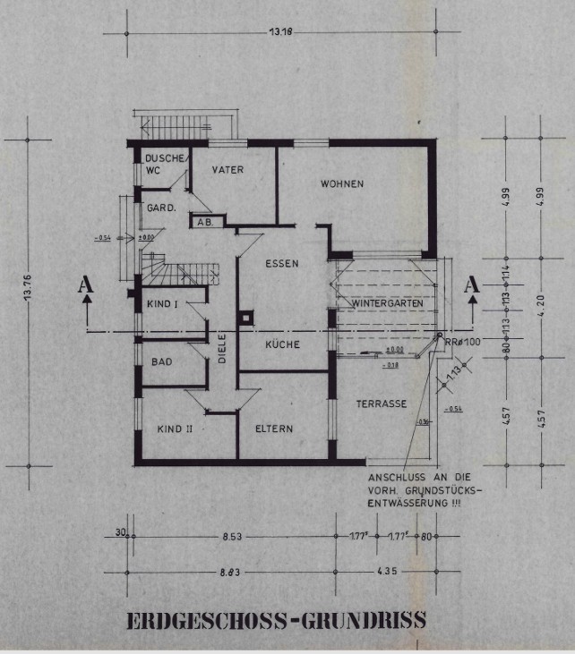 Grundriss Erdgeschoss Einfamilienhaus G�tersloh