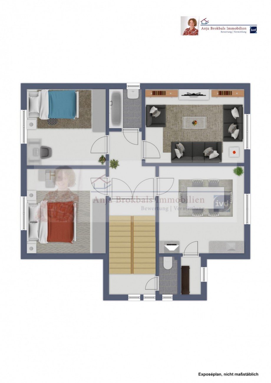 Grundriss EG wie OG Grundst�ck G�tersloh