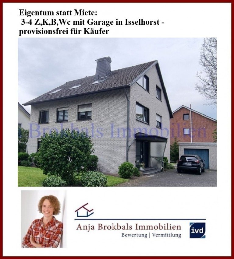Mit Garage im 3 FH G�tersloh Wohnung Eigentum statt Miete: 3-4 ZKBWc mit Garage in Isselhorst - provisionsfrei f�r K�ufer
