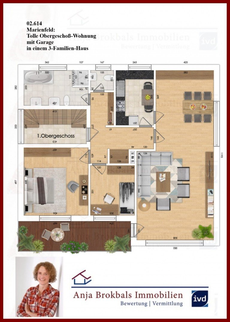 1. Obergeschoss Marienfeld Wohnung Marienfeld, tolle Obergescho�-Wohnung mit Garage in einem 3-Familien-Haus