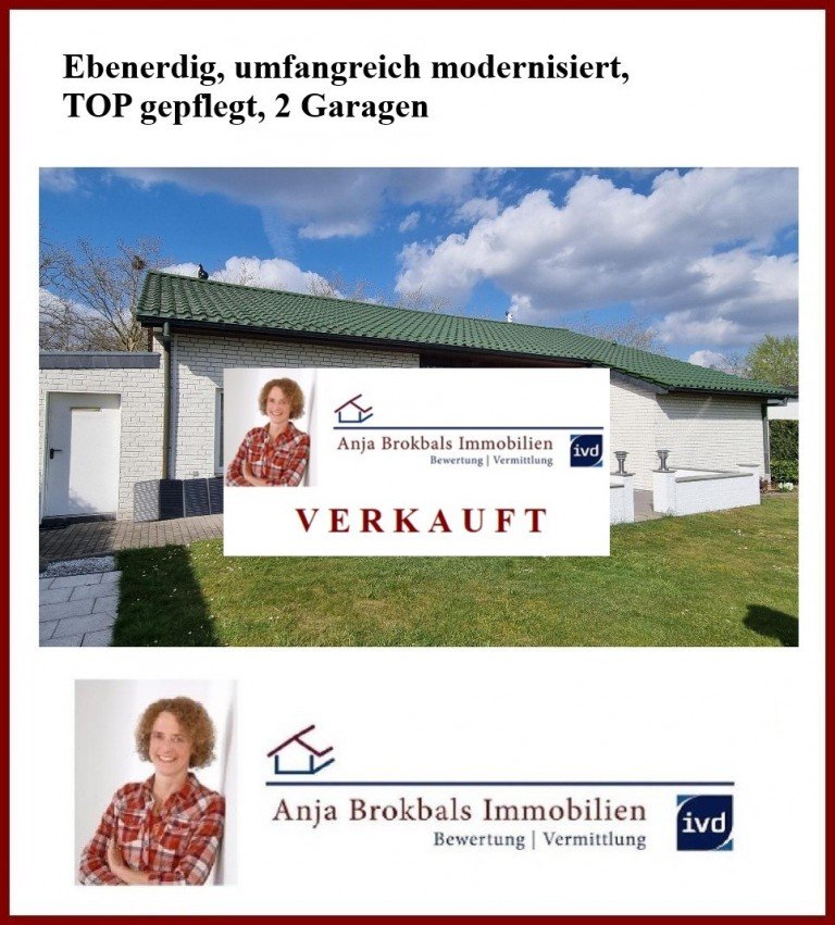 02.888.VERKAUFT Rheda-Wiedenbr�ck Einfamilienhaus Ebenerdig, umfangreich modernisiert, TOP gepflegt, 2 Garagen - provisionsfrei f�r K�ufer