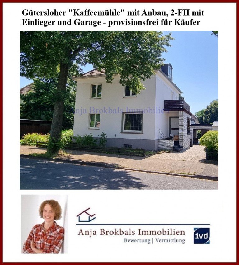 2-FH mit Garage und Einlieger G�tersloh Zweifamilienhaus G�tersloher Kaffeem�hle mit Anbau, 2-FH mit Einlieger und Garage - provisionsfrei f�r K�ufer