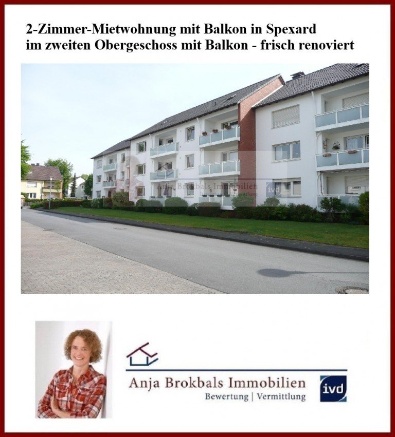 02.608.online G�tersloh Wohnung Spexard: Frisch renovierte 2-Zimmer-Wohnung im 2. OG mit Balkon