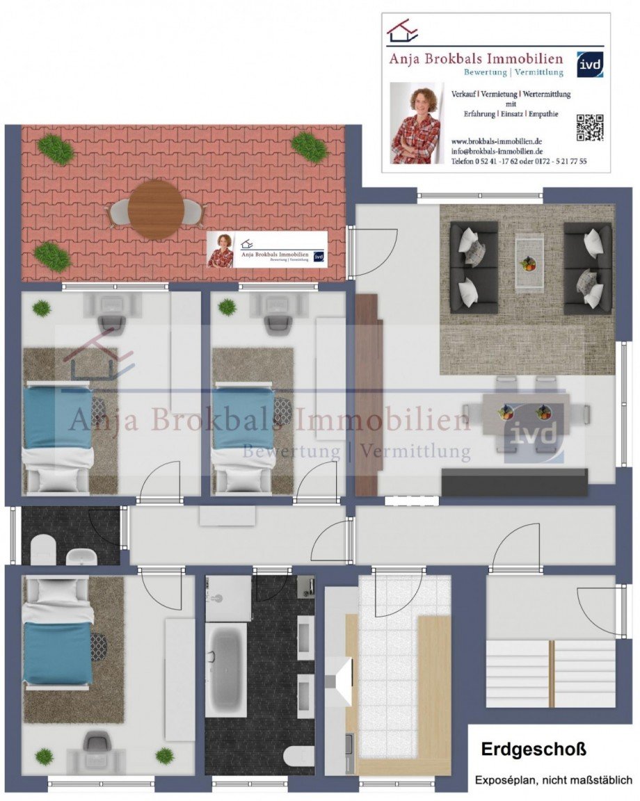 Grundriss Erdgeschoss Wohnung G�tersloh