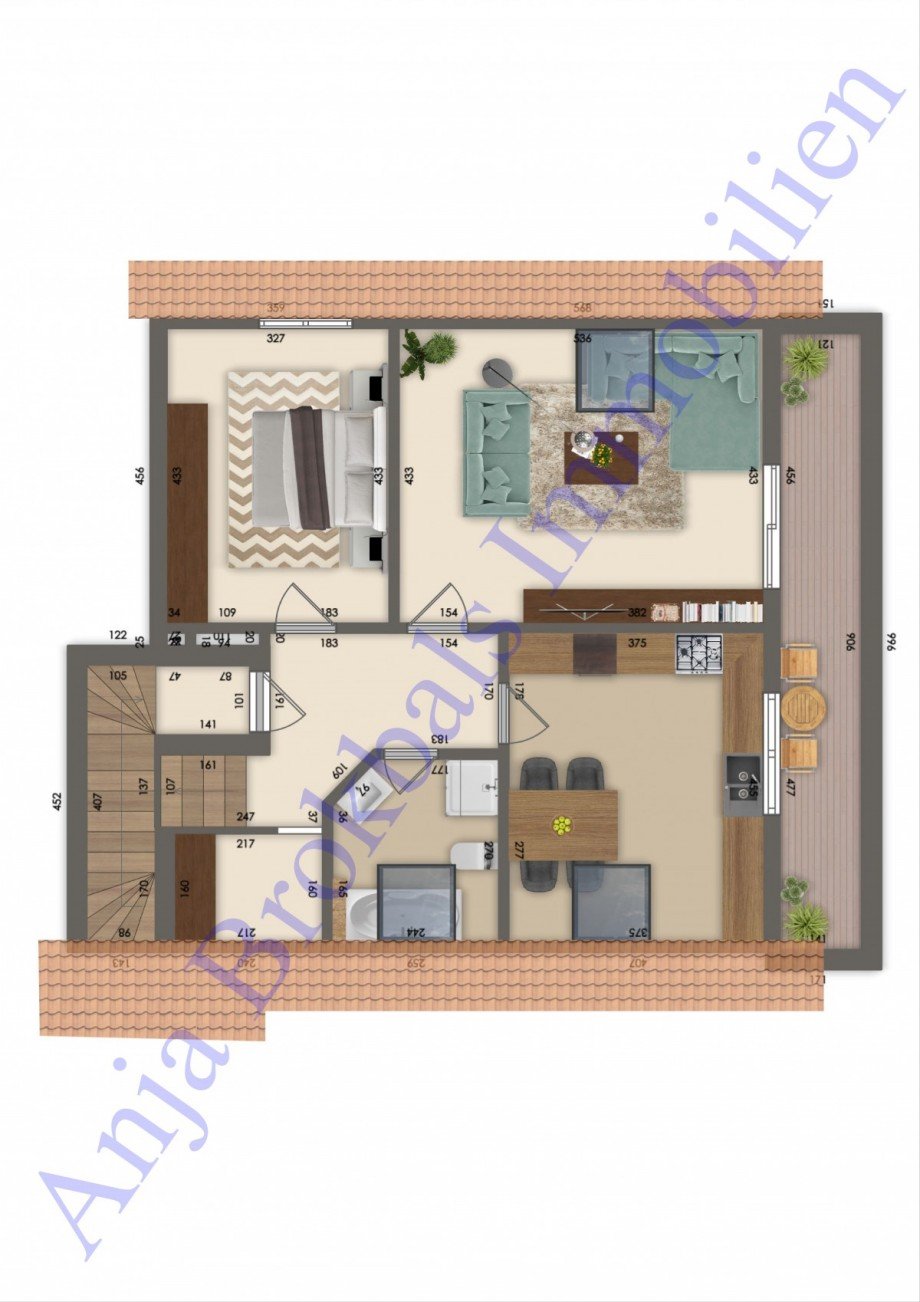 Grundriss Obergeschoss Wohnung G�tersloh