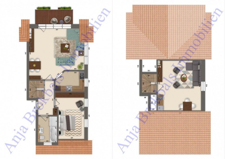 Grundrisse OG und DG Wohnung G�tersloh