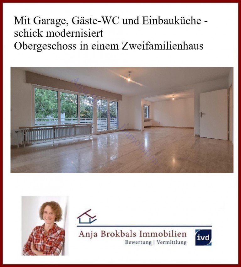 Repr�sentativer Wohnbereich G�tersloh Wohnung Mit Garage, G�ste-WC und Einbauk�che - schick modernisiert -Obergeschoss in einem Zweifamilienhaus